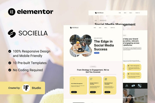 Sociella – Modern Elementor Template Kit for Social Media Agencies