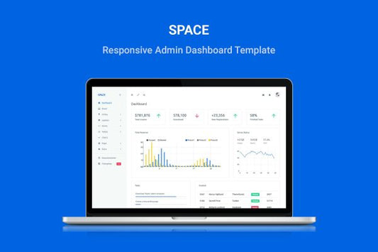 Space – Responsive Admin Dashboard Template Space is clean and well designed template for any types of backend applications
