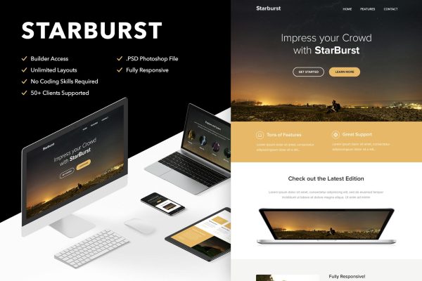 Starburst – Responsive Email + Themebuilder Access High quality responsive email newsletter template | MailChimp | Campaign Monitor supported