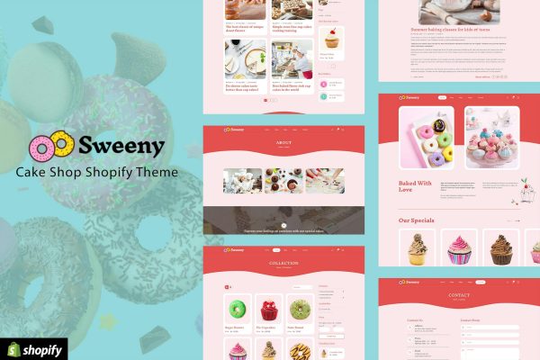 Sweeny - Cake Shop & Cafe Bakery Shopify Theme Responsive Shop Theme for Cakes, Cookies, Ice Creams, Juices, Chocolates & Bakery eCommerce Business
