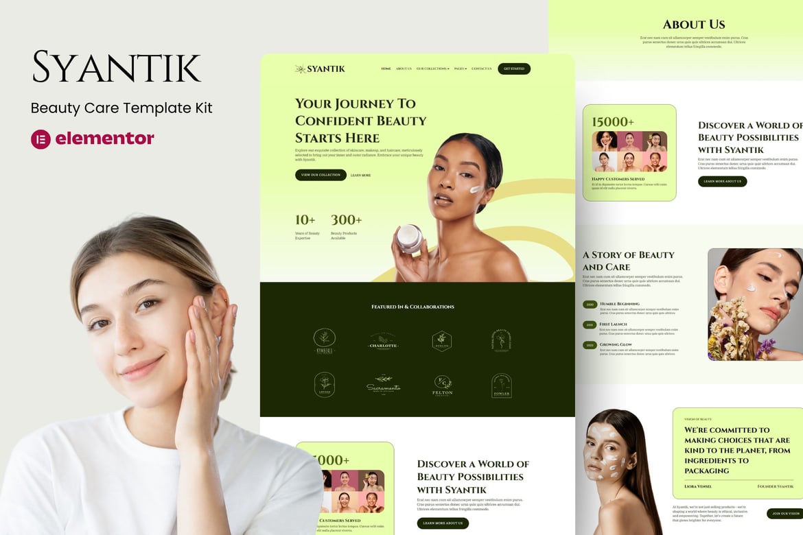 Syantik – Beauty Product Elementor Template Kit