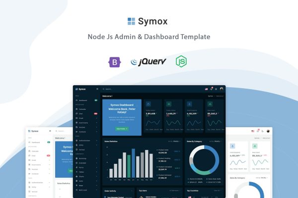 Symox – Node Js Admin & Dashboard Template Symox is a fully featured premium admin dashboard template in Bootstrap v5 and Node js with the EJS.