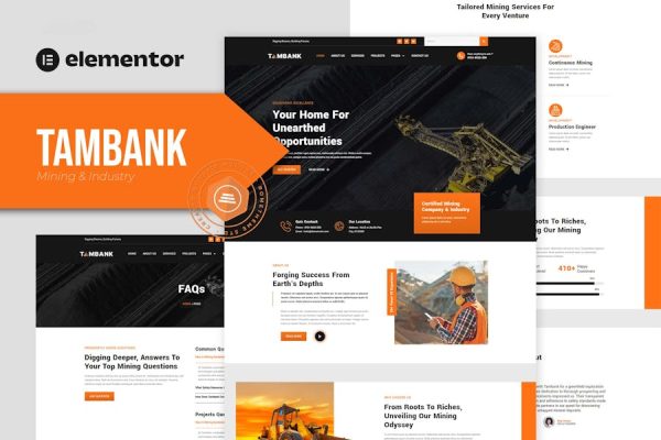 Tambank – Mining & Industry Elementor Pro Template Kit