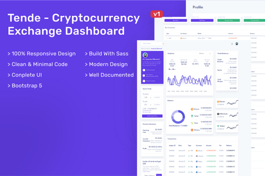 Tende – Cryptocurrency Exchange Dashboard Tende – Cryptocurrency Exchange Dashboard