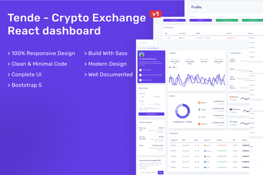 Tende – Cryptocurrency Exchange React Dashboard Tende – Cryptocurrency Exchange React Dashboard