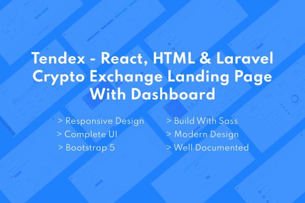 Tendex – Crypto Exchange Landing Page With Dashboa Tendex – Crypto Exchange Landing Page With Dashboa