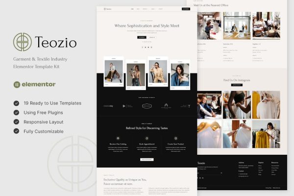 Teozio – Garment & Textile Industry Elementor Template Kit