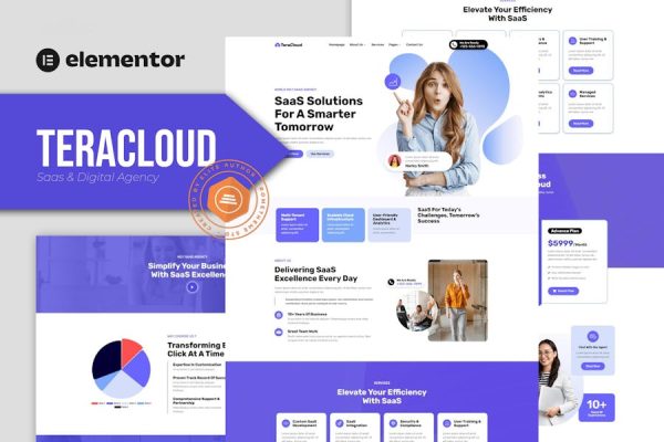 Teracloud – Saas & Digital Agency Elementor Template Kit
