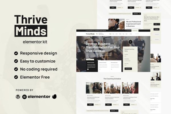 Thrive Mind – Business Coach Envato Elementor Kit