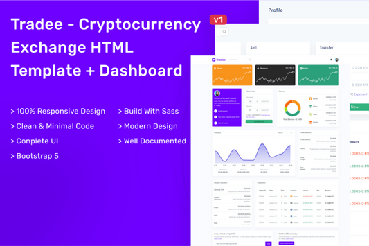 Tradee – Cryptocurrency Exchange Template Tradee – Cryptocurrency Exchange HTML Template + Dashboard