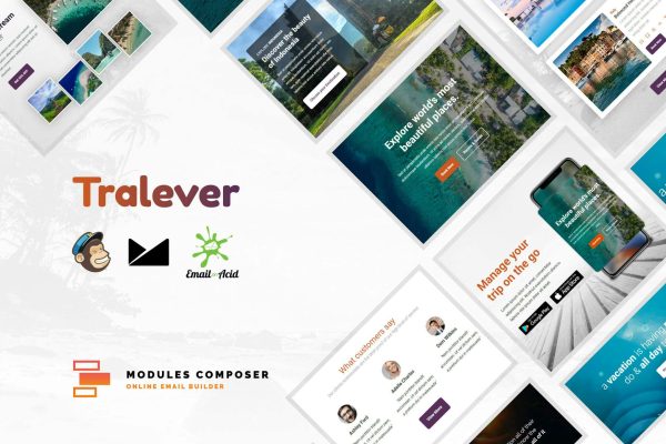 Tralever – Book & Travel Responsive Email Responsive Email Template for booking and traveling