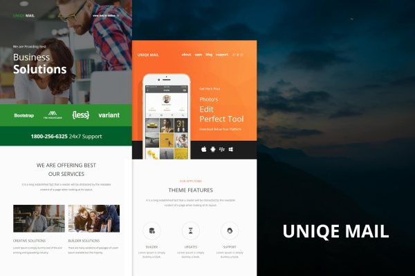 Uniqe Mail – Responsive E-mail Templates Uniqe Mail – Responsive Email Templates is a Modern and Clean Design.