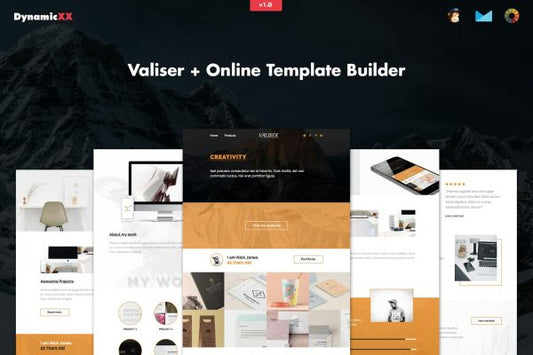 Valiser – Responsive Portfolio / Creative Email Gravity – Responsive Email + Online Builder. Creative Portfolio template.