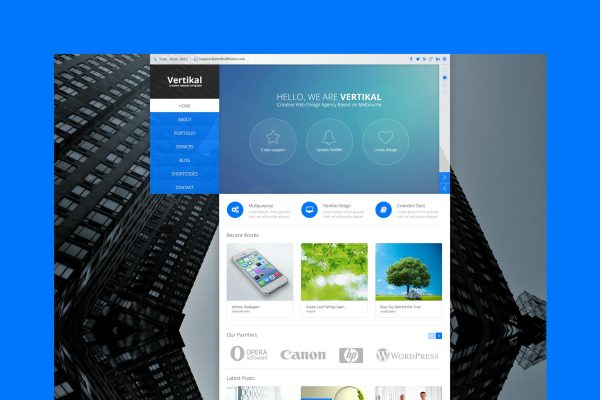 Vertikal – Multipurpose HTML5 Template Vertical Menu Template