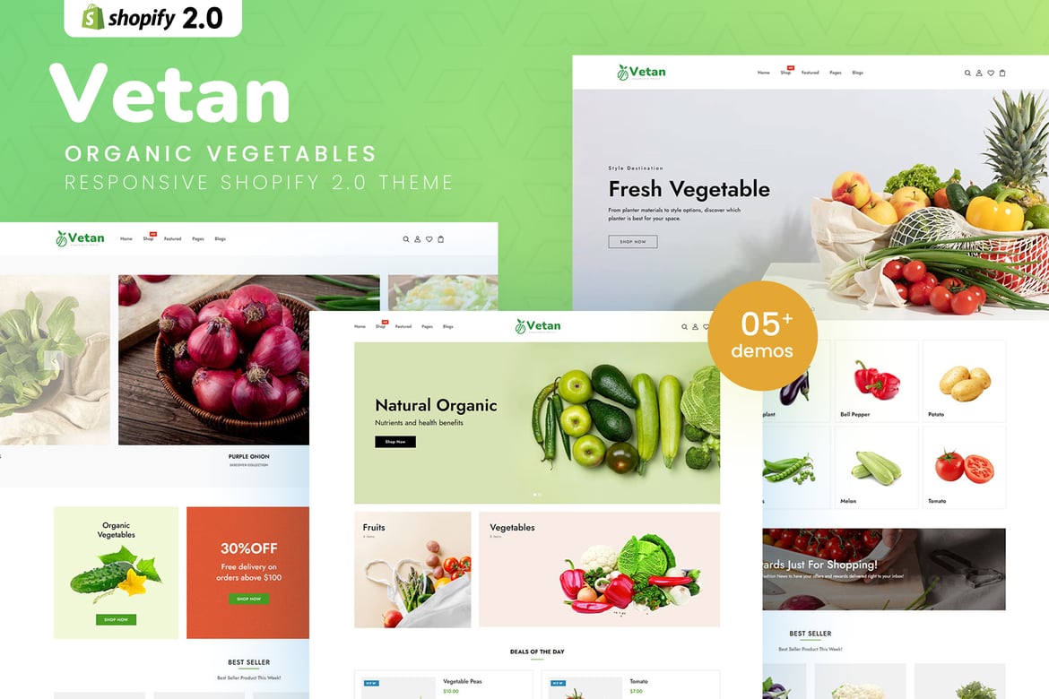 Vetan - Organic Vegetables Shopify 2.0 Theme Shopify Theme
