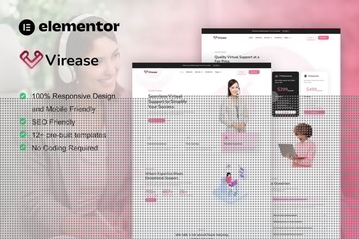 Virease – Virtual Assistant Service Elementor Pro Template Kit