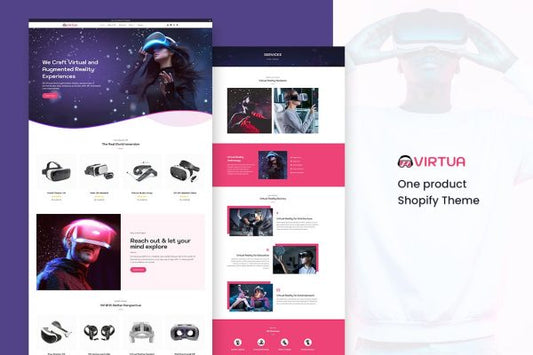 Virtux - One Product Store Shopify Template Single Product Landing Page Shopify Theme. Responsive Oneproduct Simple Shop, VR TV Electronics Shop