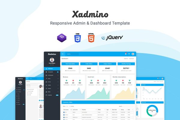Xadmino – Admin & Dashboard Template It comes with lots of reusable and beautiful UI elements, widgets and features.
