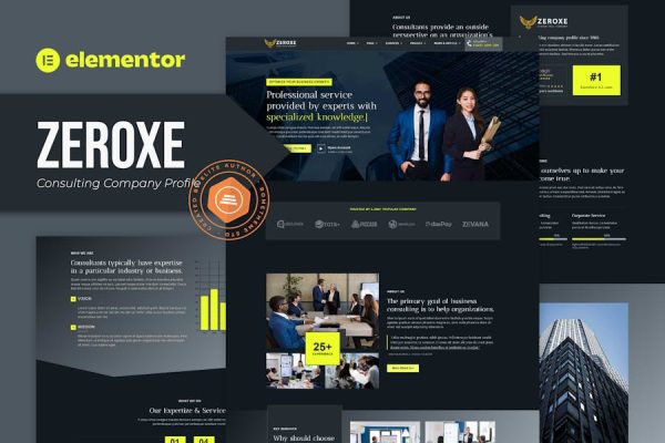 Zeroxe – Consulting Company Profile Elementor Template Kit