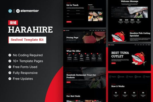 Harahire – Seafood Elementor Pro Template Kit