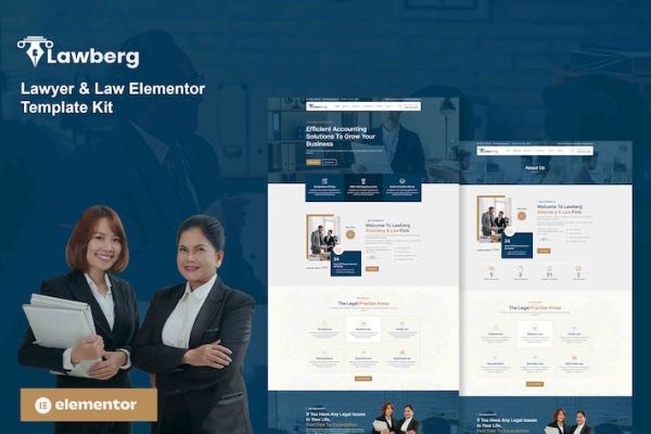 Lawberg – Lawyer & Legal Firm Elementor Template Kit