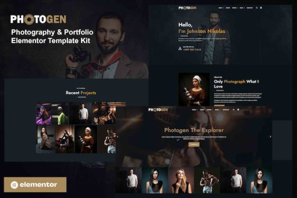 Photogen – Photography & Portfolio Elementor Template Kit