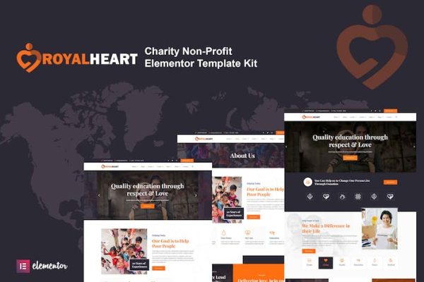 Royalheart – Nonprofit Charity Elementor Template Kit