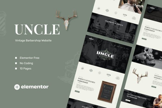 Uncle – Barbershop Elementor Template Kit