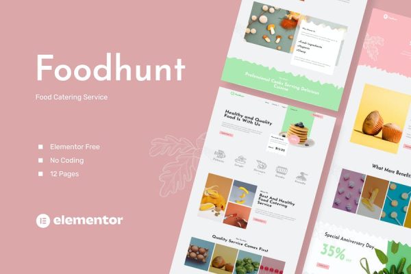 Foodhunt – Food Catering Service Elementor Template Kit
