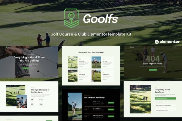 Goolfs – Golf Course & Club Elementor Template Kit