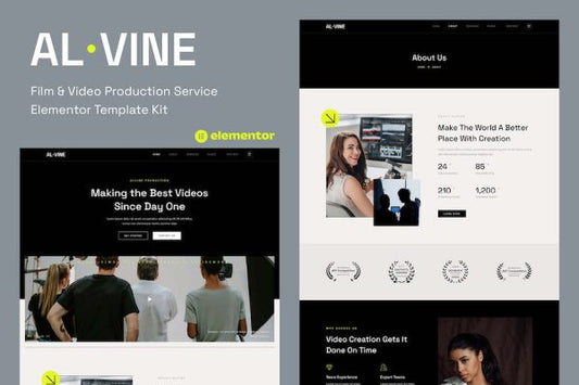 Alvine – Film & Video Production Service Elementor Template Kit