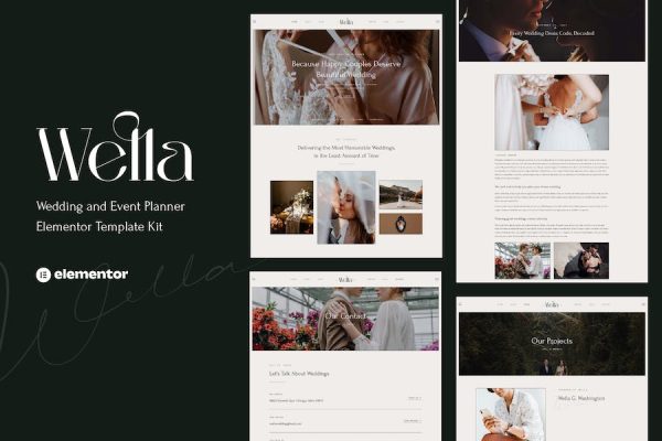 Wella – Wedding & Event Planner Elementor Template Kit