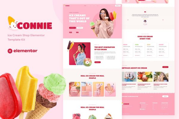 Connie – Ice Cream Shop Elementor Template Kit