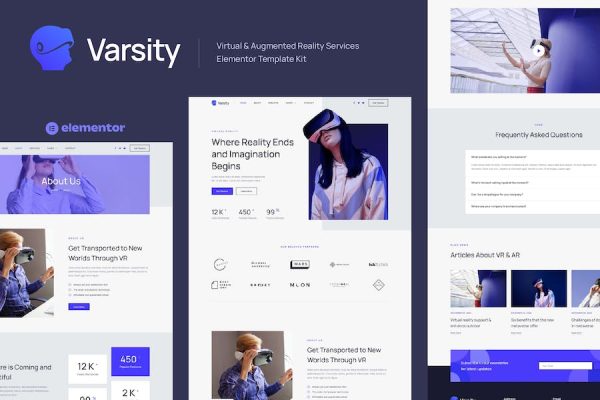 Varsity – Virtual & Augmented Reality Services Elementor Template Kit