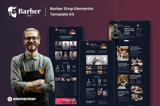 Barber 1997 – Barbershop Elementor Template Kits
