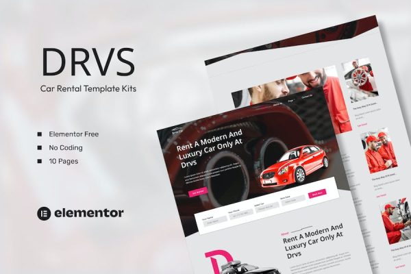 DRVS ? Car Rental Elementor Template Kit