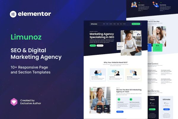 Limunoz – Digital Marketing & SEO Agency Elementor Template Kit
