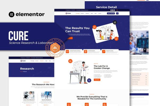Cure – Science Research & Laboratory Elementor Template Kit
