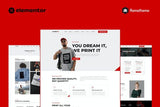 D-Shirt – T Shirt Design & Printing Elementor Pro Full Site Template Kit