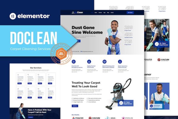 Doclean – Carpet Cleaning Services Elementor Template Kit