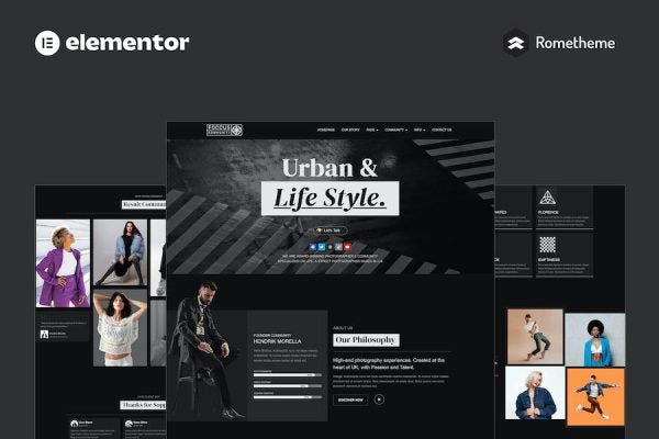FOCCUS – Photography Community Elementor Pro Full Site Template Kit
