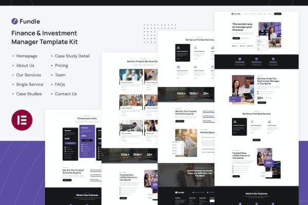 Fundle – Finance & Investment Manager Elementor Template Kit