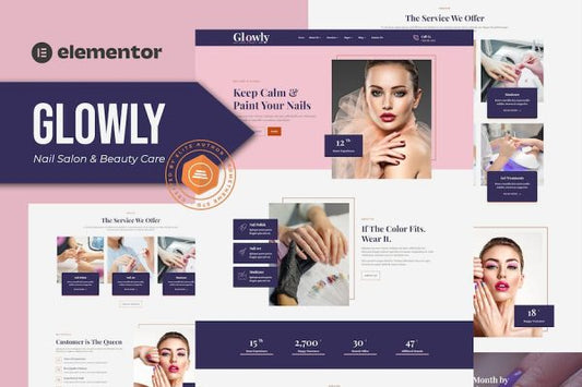 Glowly – Nail Salon & Beauty Care Elementor Template Kit