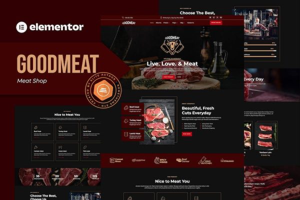 Goodmeat – Meat Shop & Butcher Elementor Template Kit