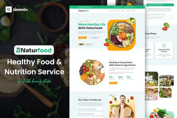 Naturfood – Healthy Food & Nutrition Specialist Elementor Template Kit
