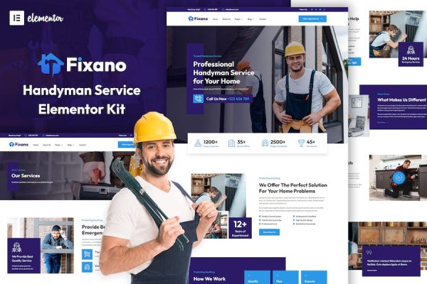 Fixano – Handyman Services Elementor Template Kit