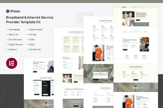 Priver – Broadband & Internet Service Provider Elementor Pro Template Kit