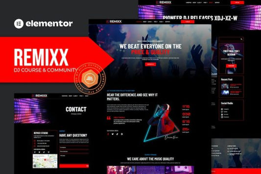Remixx – Dj Course & Community Elementor Template Kit