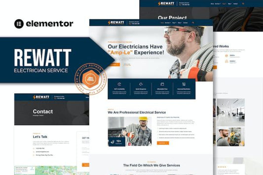 Rewatt – Professional Electrical Services Elementor Template Kit