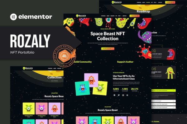 Rozaly – NFT Portofolio Elementor Template Kit